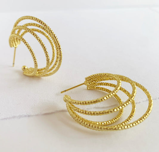 Gold Shimmer Piper Hoops