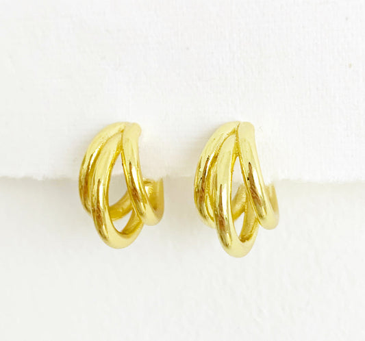 Gold Tri Eleanor Hoops