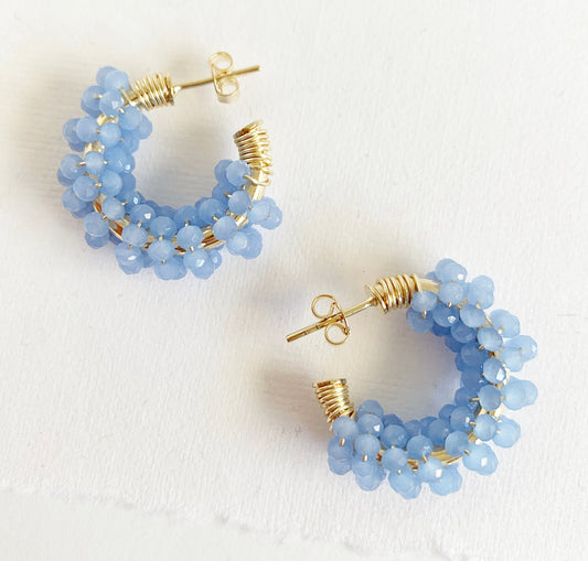 Baby Blue Ruby Hoops